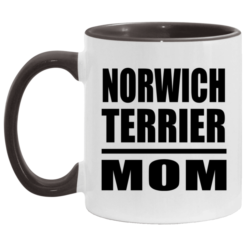 Norwich Terrier Mom - 11oz Accent Mug Black