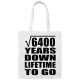 80th Anniversary Square Root of 6400 Years Lifetime To Go - Tote Bag White