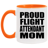 Proud Flight Attendant Mom - 11oz Accent Mug Orange