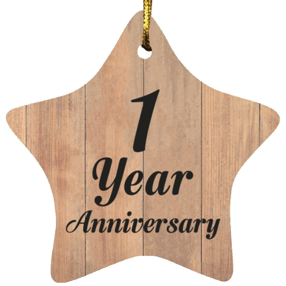 1st Anniversary 1 Year Anniversary - Star Ornament C