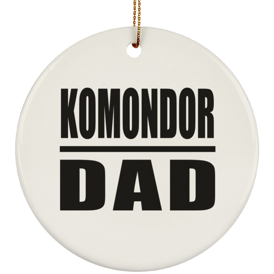 Komondor Dad - Circle Ornament