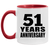 51st Anniversary 51 Years - 11oz Accent Mug Red