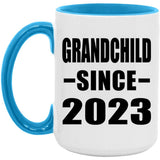 Grandchild Since 2023 - 15oz Accent Mug Blue