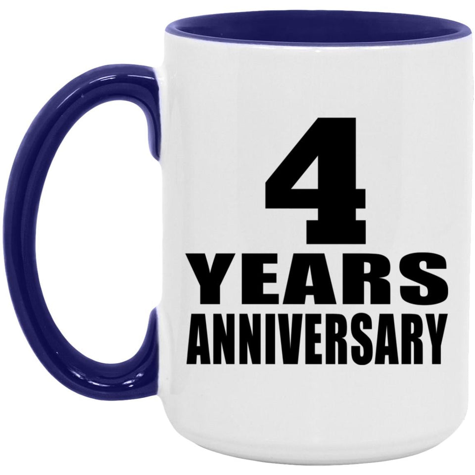 4th Anniversary 4 Years Anniversary - 15oz Accent Mug Purple