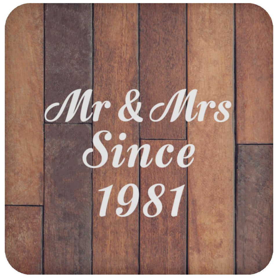 43rd Anniversary Mr & Mrs Since 1981 - Drink Coaster E