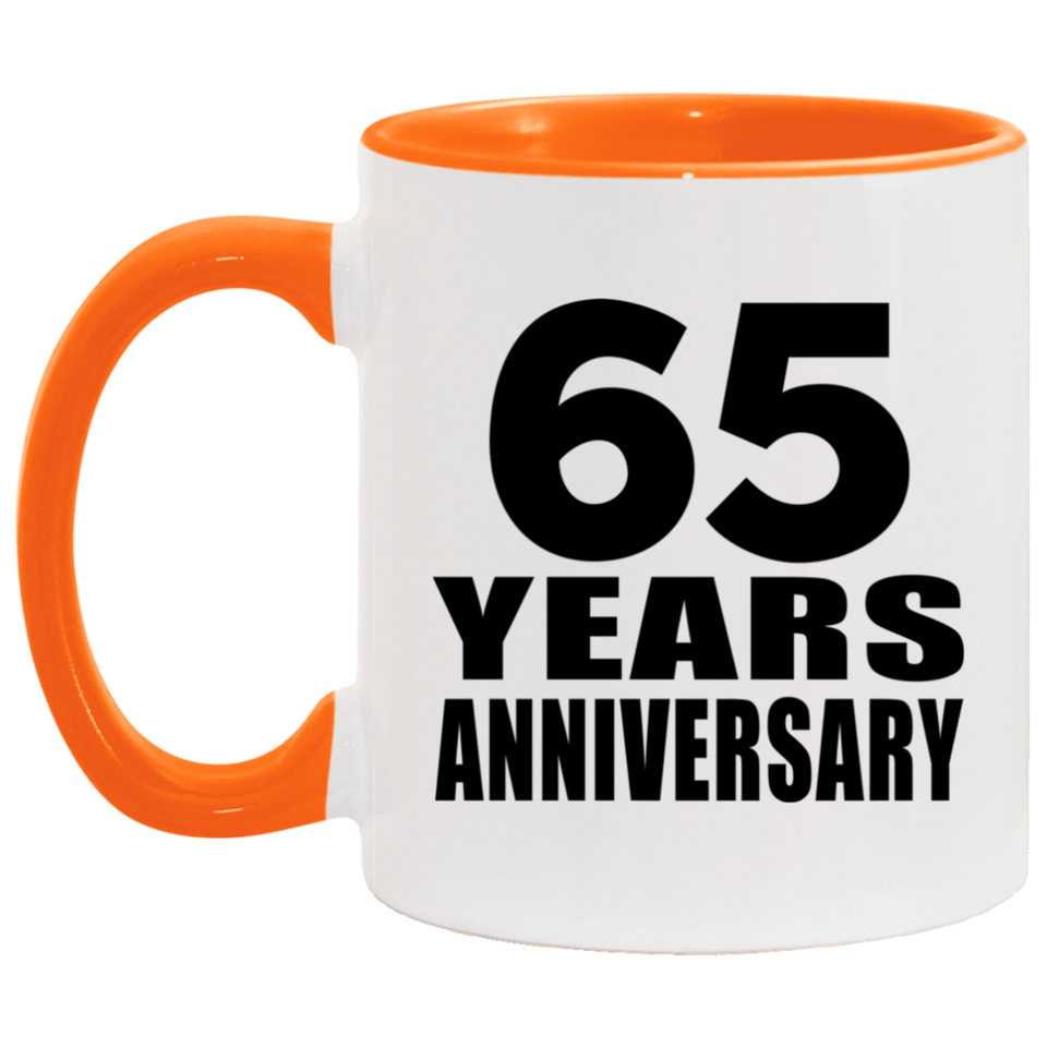 65th Anniversary 65 Years - 11oz Accent Mug Orange