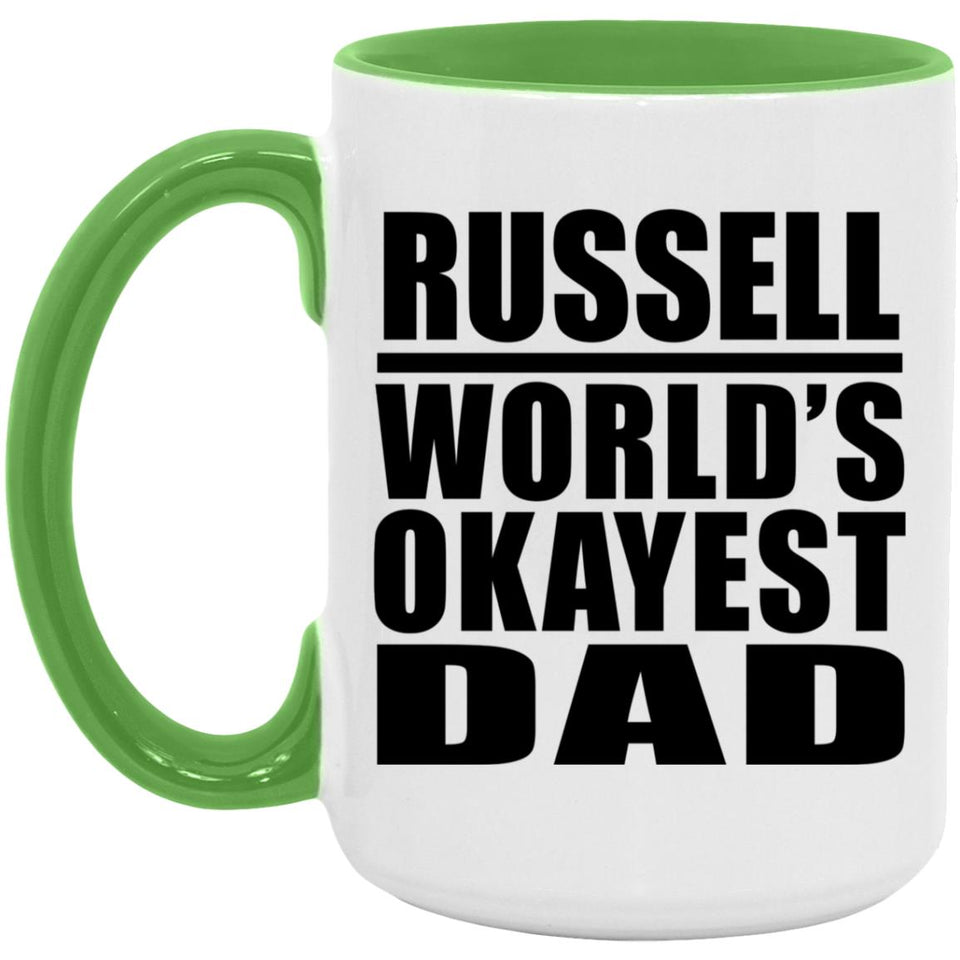 Russell World's Okayest Dad - 15oz Accent Mug Green