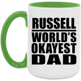 Russell World's Okayest Dad - 15oz Accent Mug Green