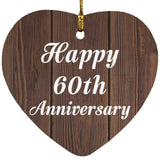 Happy 60th Anniversary - Heart Ornament D