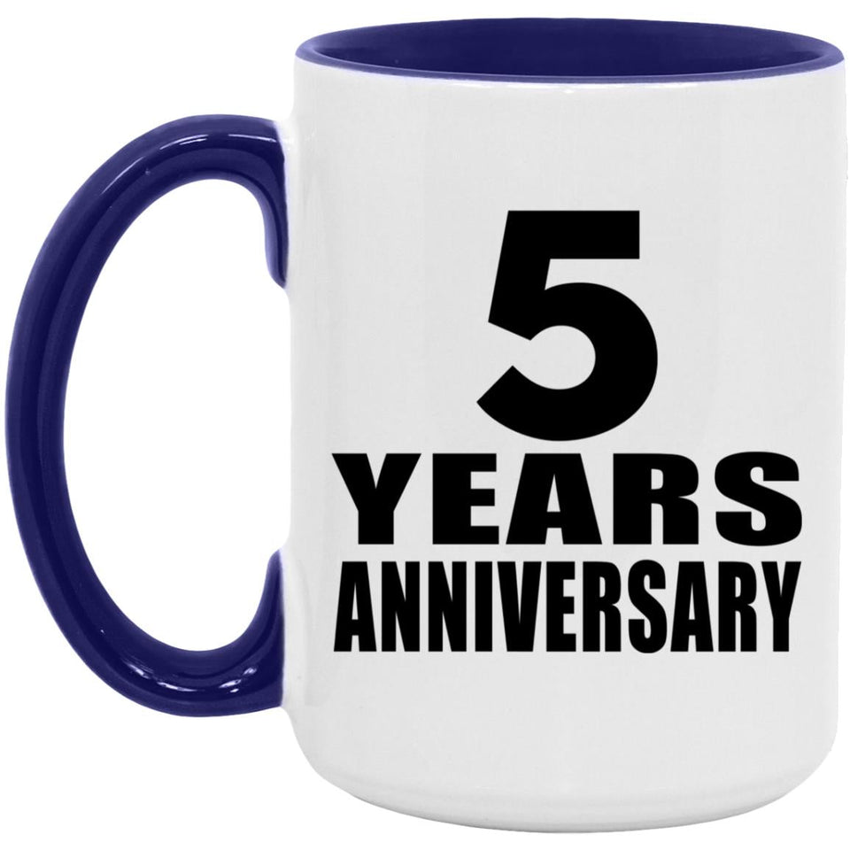 5th Anniversary 5 Years Anniversary - 15oz Accent Mug Purple