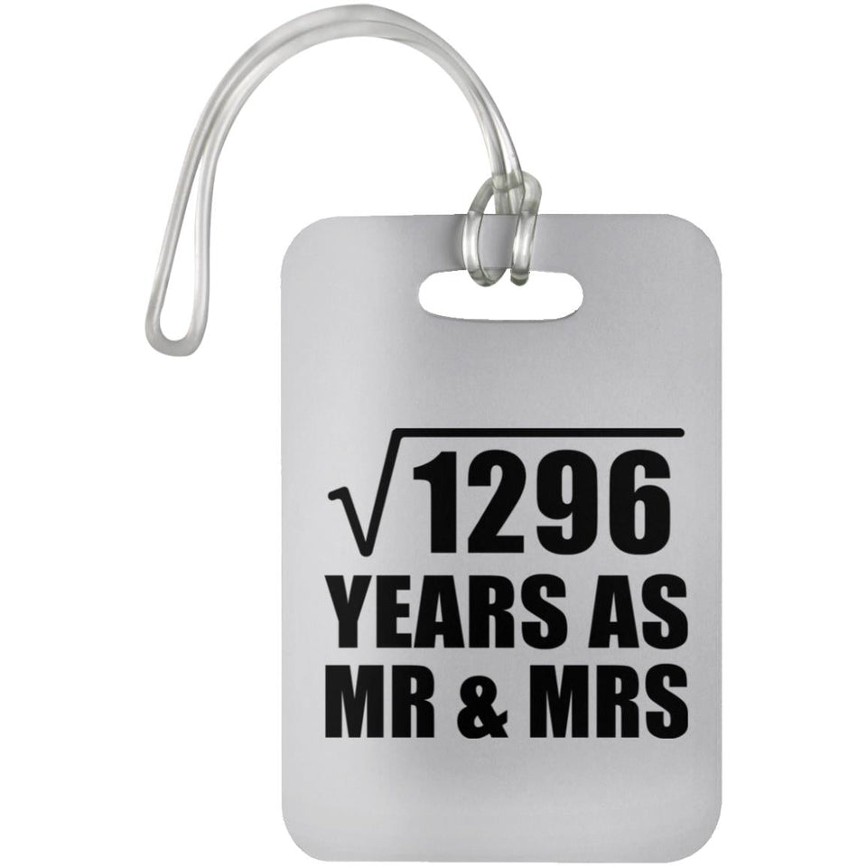 36th Anniversary Square Root of 1296 Years As Mr & Mrs - Luggage Bag Tag