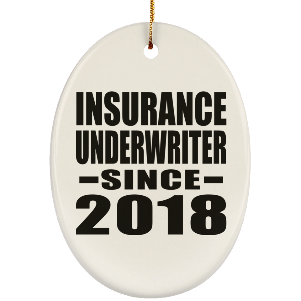 Insurance Underwriter Since 2018 - Oval Ornament
