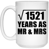 39th Anniversary Square Root of 1521 Years As Mr & Mrs - 15oz Coffee Mug