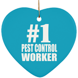 Number One #1 Pest Control Worker - Heart Ornament