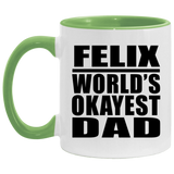 Felix World's Okayest Dad - 11oz Accent Mug Green