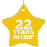 22nd Anniversary 22 Years - Star Ornament