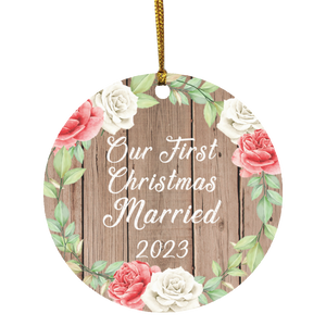 Our First Christmas Married 2023 - Circle Ornament B