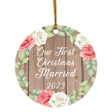 Our First Christmas Married 2023 - Circle Ornament B