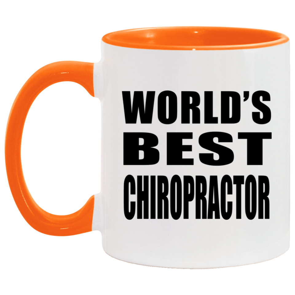 World's Best Chiropractor - 11oz Accent Mug Orange