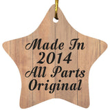 10th Birthday Made In 2014 All Parts Original - Star Ornament C
