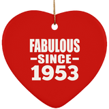 71st Birthday Fabulous Since 1953 - Heart Ornament