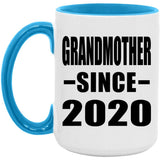 Grandmother Since 2020 - 15oz Accent Mug Blue