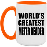World's Greatest Meter Reader - 15oz Accent Mug Orange