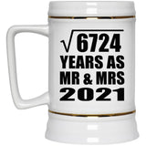 82nd Anniversary Square Root of 6724 Years As Mr & Mrs 2021 - Beer Stein
