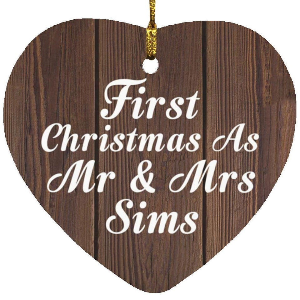 First Christmas As Mr & Mrs Sims - Heart Ornament D