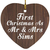 First Christmas As Mr & Mrs Sims - Heart Ornament D