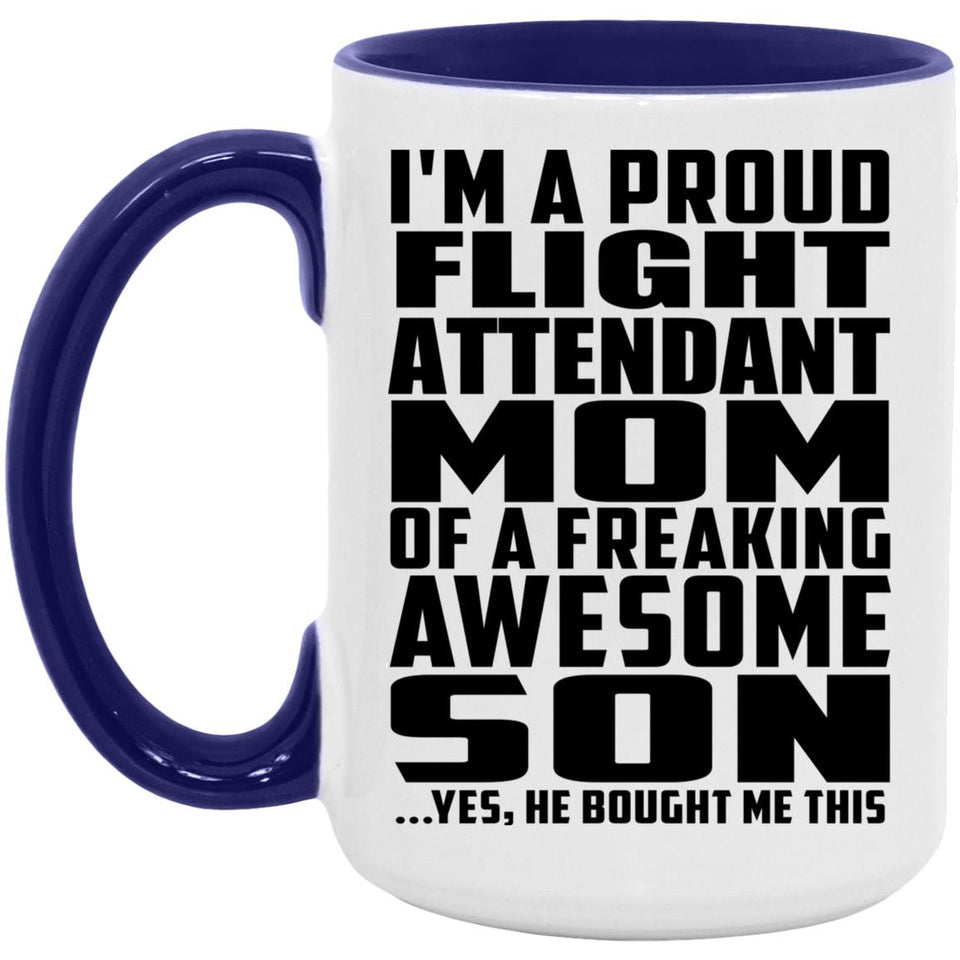Proud Flight Attendant Mom Of Awesome Son - 15oz Accent Mug Purple