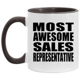 Most Awesome Sales Representative - 11oz Accent Mug Black