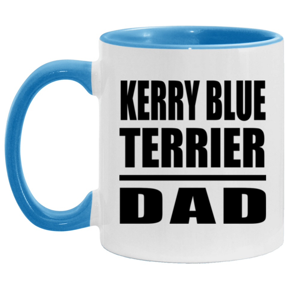 Kerry Blue Terrier Dad - 11oz Accent Mug Blue