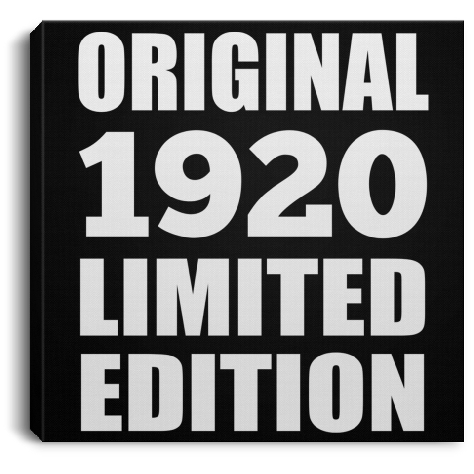 104th Birthday Original 1920 Limited Edition - Canvas Square