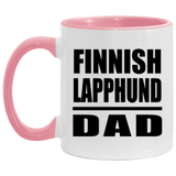 Finnish Lapphund Dad - 11oz Accent Mug Pink