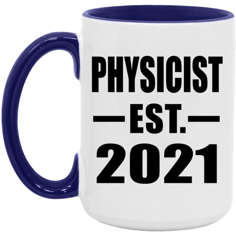 Physicist Established EST. 2021 - 15oz Accent Mug Purple