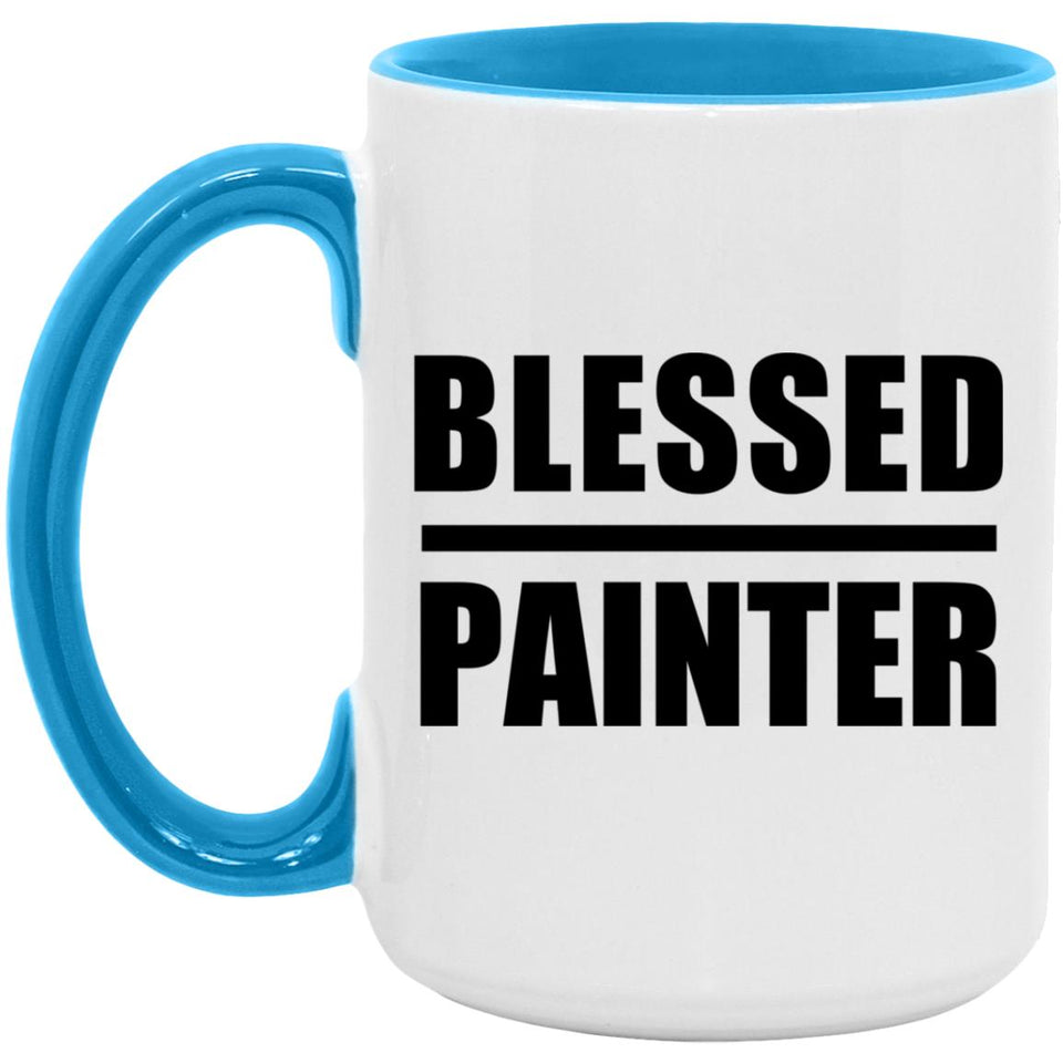 Blessed Painter - 15oz Accent Mug Blue