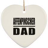 Affenpinscher Dad - Heart Ornament