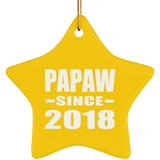 Papaw Since 2018 - Star Ornament