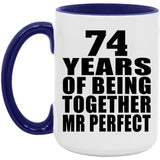 74th Anniversary 74 Years Of Being Mr Perfect - 15oz Accent Mug Purple