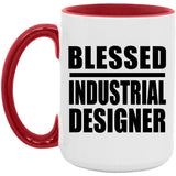 Blessed Industrial Designer - 15oz Accent Mug Red