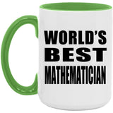 World's Best Mathematician - 15oz Accent Mug Green