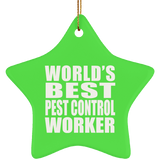 World's Best Pest Control Worker - Star Ornament