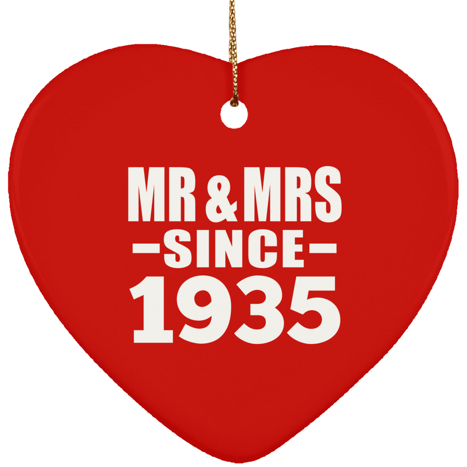 89th Anniversary Mr & Mrs Since 1935 - Heart Ornament
