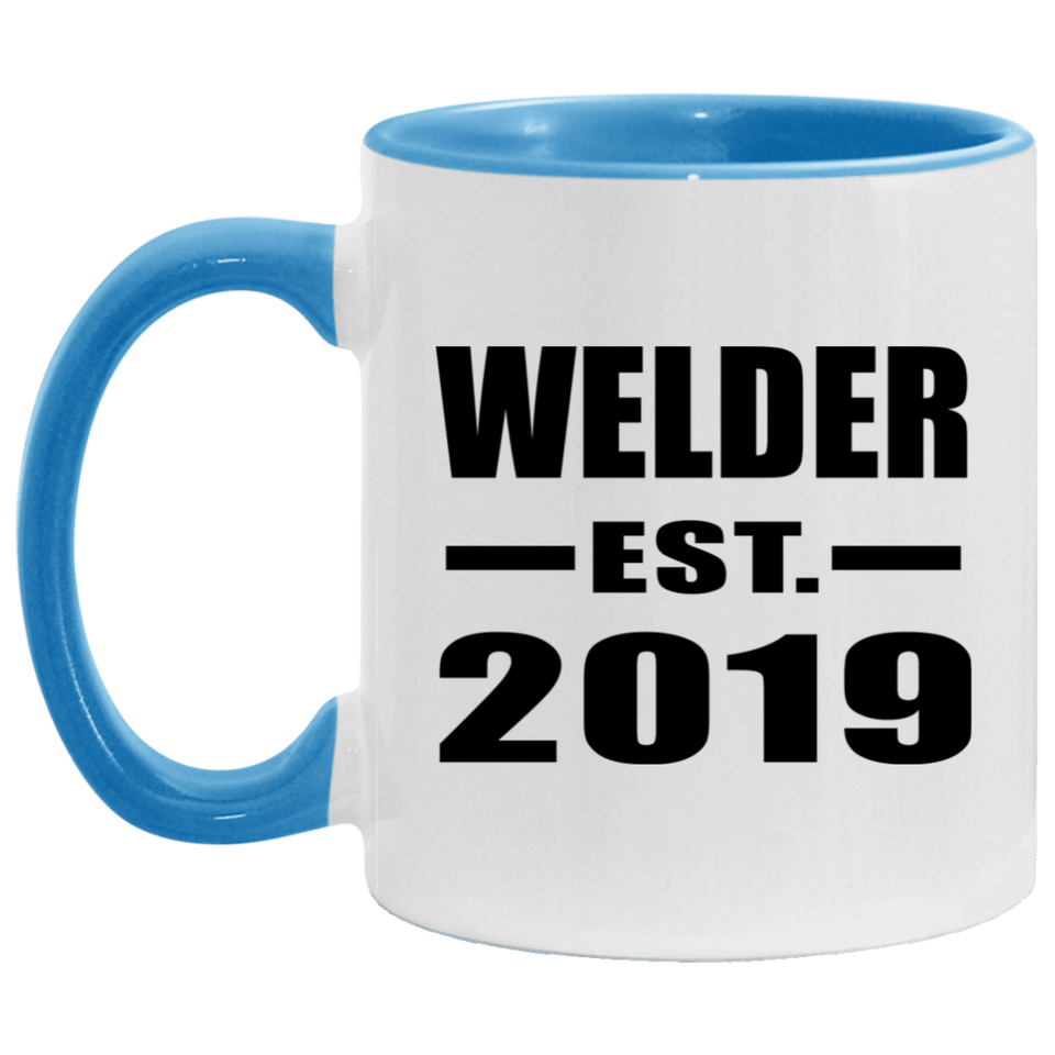 Welder Established EST. 2019 - 11oz Accent Mug Blue