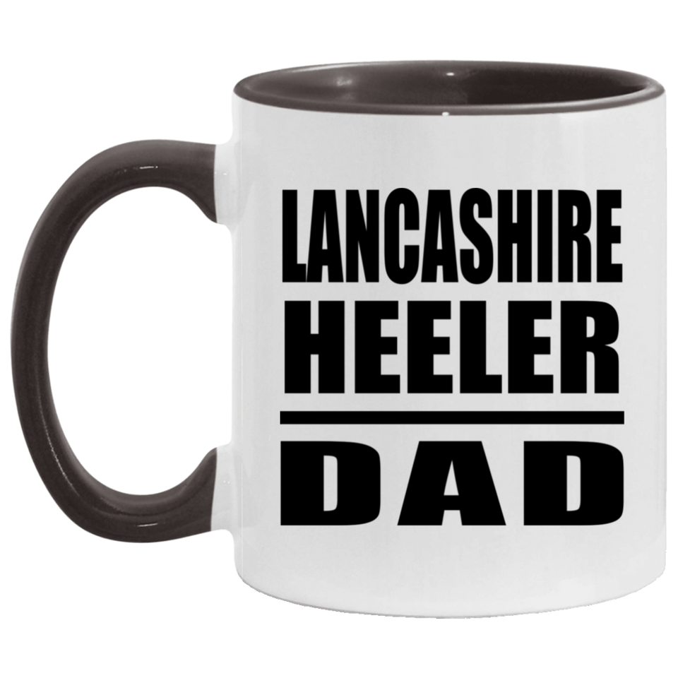 Lancashire Heeler Dad - 11oz Accent Mug Black