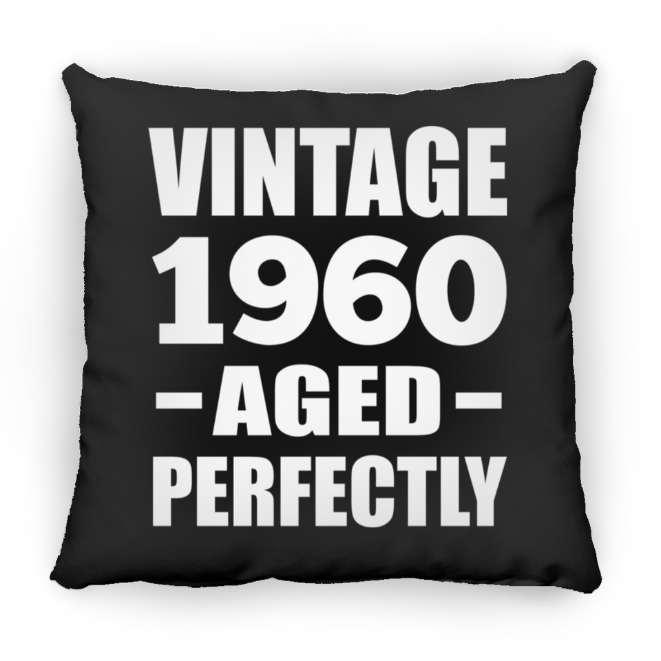 64th Birthday Vintage 1960 Aged Perfectly - Throw Pillow Black