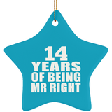 14th Anniversary 14 Years Of Being Mr Right - Star Ornament