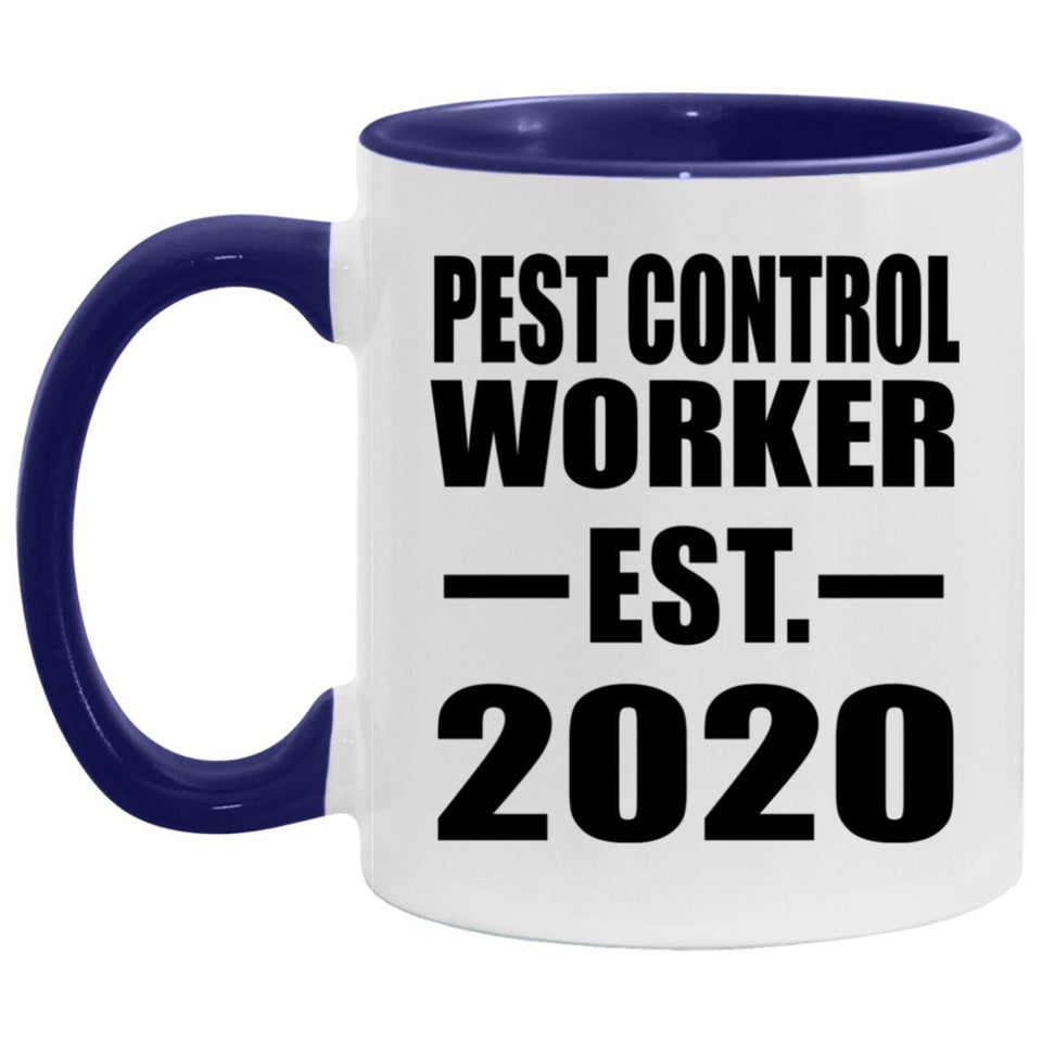 Pest Control Worker Established EST. 2020 - 11oz Accent Mug Purple
