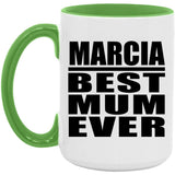Marcia Best Mum Ever - 15oz Accent Mug Green